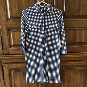 Southern Tide Navy and White Gingham Dress - NWT - XS